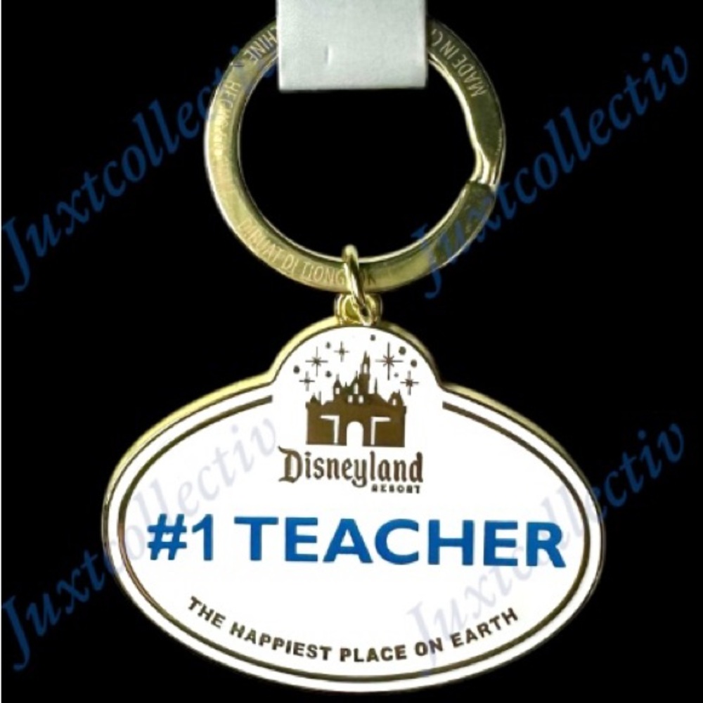 NWT Disneyland Name Tag #1 Teacher Keychain